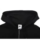 NIKE Women's Spring And Autumn Hooded Fleece Jacket, Casual Sports HJ0941-010, Black, XL