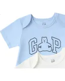 GAP [Three-Piece Set] Baby And Toddler Spring 2025 New Cotton Bear Short-Sleeve Romper Onesie 687137