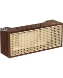 CABTE Router Storage Box, WiFi Optical Modem Set-Top Box Organizer, Desktop Storage Box, Power Strip Wireless Organizer, Solid Wood Frame Wireless Organizer, Walnut Color