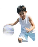 ANTA Children's Basketball, Size 4, for Toddlers And Elementary School Students, Indoor And Outdoor Wear-Resistant Toy Ball, Rubber Size 4 Blue Ball, Neon Purple, Size 4