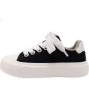 Global Black Canvas Shoes Men Spring Summer 2026 New Thick Sole Height Increasing Casual Sports Sneakers Men Couples White Shoes