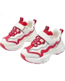 Disney Girls' Spring And Autumn Running Shoes, Thick-Soled Dad Shoes, Children's Sneakers, DST1112 Ankeila Red, Size 36