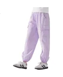Disney Girls' Cargo Pants, Summer Lightweight, Cool-Feeling Trousers for Girls, Ice Silk Children's Mosquito-Proof Pants TD2EK001, Light Purple, Size 150