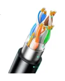 UGREEN CAT6 Shielded Ethernet Cable, Gigabit Network Connection Cable for Engineering And Home Use, Computer Broadband 8-Core Twisted Pair Anti-Interference Patch Cord, Black 2 Meters 55172