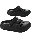 XTEP Men's Perforated Shoes, Dual-Use Beach Sandals for Outdoor Wear, Soft And Bouncy Thick-Soled Sports Sandals for Men, A031, Black, Size 42-43