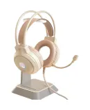HP H160 Wired Over-Ear Gaming Headset for Office, Online Classes, PUBG, Delta Force, And General Use. Computer Headphones with 3.5mm Jack. Milk Tea Color