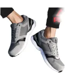 PEAK Safety Shoes with Steel Toe Cap, Anti-Smashing, Puncture-Resistant, Breathable Mesh Upper, Comfortable All-Season Style, Gray LR72218, Size 43