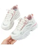Huili Official Women's Shoes, Dad Shoes for Women, Spring 2026 Lightweight Thick-Soled Versatile Shoes for Women, White And Pink, Size 39
