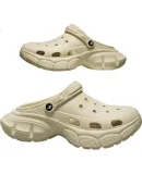 XTEP Perforated Shoes, Couple Shoes, Closed-Toe Slippers, Sandals, Men's Stepping-On Sensation, Outdoor Beach Shoes for Men, A050, Beige, Size 41-42