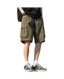 Paul Frank Men's Shorts, Summer Lightweight American-Style Shorts, Knee-Length Pants, Men's Cargo Shorts, Trendy Brand, Black, 4XL