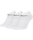 NIKE Men's Socks, Three-Pack, Boat Socks, Casual Socks, Athletic Socks, Basketball Socks, White Socks, SX7678-100, M