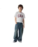 GAP [Same Style for Older And Younger Kids] Boys' Spring 2025 New Cotton Printed Letter Logo Short-Sleeve T-Shirt 759433