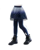 Disney Aisha Girls' Leggings Skirt Pants Faux Two-Piece Spring Autumn Children's Trousers Girls' Skirt SP97674 Navy Blue 150