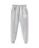 Disney Girls' Pants, Autumn Elsa Princess Children's Sweatpants, Girls' Joggers, Long Pants JXAF5060D-1, Gray, Size 110