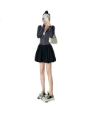 LangSha White Floral Bud Shorts for Women, 2026 New High-Waist Casual French Sweet Slimming Half-Short Skirt Puffy Lantern Pants