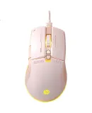 HP G210 Wired Gaming Mouse with RGB Breathing Light, Silent E-Sports Macro Programming, LOL PUBG USB Interface, Compatible with Laptops And Desktop Computers for Office And General Use, Milk Tea Silent Versio