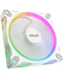 ASUS PRIME MR120 ARGB White Chassis Fan, 28mm Thick Blade Frame, Low Noise, Dual-Sided Colorful ARGB Lighting Effects, LED Light Array