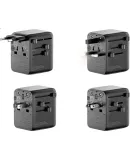 PHILIPS Side-Insert Adapter Plug, Universal 45W Fast Charging with Two USB Ports, International Travel Socket, UK/EU/AU Standard, Germany/Japan/Singapore/Korea/China/Hong Kong