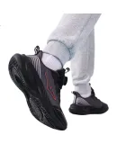 ERKE Children's Shoes for Boys And Girls, Big Kids' Sneakers with Rotary Buckle And Shock Absorption, Black/orange-Red, Size 37