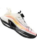 XTEP Children's Shoes Jifeng 1.0 Boys' Shock-Absorbing Breathable Mesh Rotating Buckle Running Shoes, Sail White/silver, Size 35