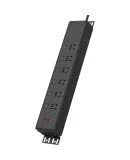 PHILIPS Aluminum Alloy PDU Desktop Power Strip for Gaming And Office Use, Surge Protection, 12 Outlets 30W with USB Ports, Overload Protection, Height Adjustable Computer Desk without Drilling, Power Bar/Extension Cord