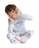 Aimer Kids Boys' Pajama Pants, Milk Leather Fabric, 3A Antibacterial, Home Wear, Long Pajama Pants, Single Pair of Men's Sleepwear, Animal Pattern, Size 110
