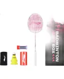 Li-Ning (LI-NING) Badminton Racket Holiday Gift Box, Full Carbon Single Racket, Ultra-Light 4U Set, Performance Small Steel Cannon, Pearl White, Pre-Strung