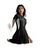 361° One-Piece Swimsuit Dress for Women, Plus Size, Elegant New Style, Conservative, Slimming, Suitable for Hot Springs [JINGDONG Exclusive]