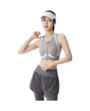XTEP Sports Bra for Women with Front Zipper, Shock-Absorbing, High-Strength Bra, Chest Binding, Running And Yoga Vest, Suitable for Outer Wear