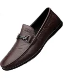 MULINSEN Loafers, Men's Casual Leather Shoes, Soft-Soled Men's Business Leather Shoes, Slip-On Shoes for Men, T8826