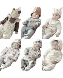 BALIPIG Newborn Baby Clothes 2-Piece Set, Full Moon A-Class Cotton, Baby Boy Romper, Instagram Style, Spring And Autumn Style Onesie for Girls