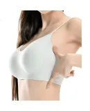 Skechers Women's Comfortable Round Neck Tank Top, Seamless Bra, Wireless Push-Up Bra, Sports Bra with Strap