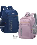 Disney Elementary School Backpack for Boys And Girls Grades 3-6, 4 Large Compartments, Extra Capacity, Lightweight Double Shoulder Bag 12084 Pink-Purple