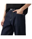 CABBEEN [Woven Elastic Lan Cow] Men's Wide-Leg Straight Jeans, New Fit, Special Color Light, Everyday Autumn Long Pants