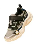 XTEP Children's Shoes with Velcro, Toddler Penguin Shoes for Boys, Kindergarten Lightweight Casual Shoes, Ultimate Gray/black, Size 28