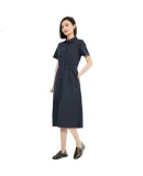Giordano Women's Shirt Dress, Summer New Style, Lyocell Fabric, Commuter Waist-Cinching Lapel Short-Sleeve Dress, Women's Style 05465314
