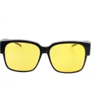 Boshide Sunglasses, Sunglasses Clip-On for Myopia Glasses, Night Vision Glasses for Driving, Bright Black Frame Polarized Night Vision Glasses