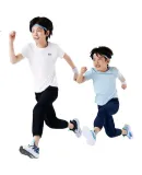 361° [2-Pack] Children's Short-Sleeve T-Shirt, Summer Boys And Girls Quick-Dry Breathable Elastic Short Tee, Blue/white, Size 160