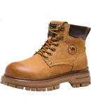 CAMEL Classic Outdoor Hiking Boots for Women, Martin Boots, Outdoor Work Shoes P25W379009, Desert Yellow, Size 38