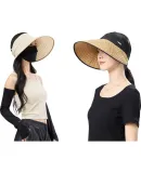 JIUMU Sun Protection Hat for Women, Sun Visor Cap, Sun Hat, Visor Hat, Cool Hat, Summer Outdoor Face-Covering UV Protection Hat for Wome