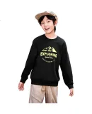 361° Children's Clothing, Kids' Sweatshirt, Fall 2025, Boys And Girls Lightweight Outdoor Sports Elastic Versatile Pullover Top, Black, Size 130