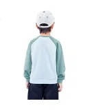 361° Children's Clothing, Kids' Sweatshirt, Autumn 2025, Boys' Color-Block Cartoon Pattern, Elastic Sports Top, Green, Size 120