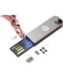 ASUS Aduo 64GB USB2.0 Single-Interface Mini Metal Flash Drive, U200 Space Silver