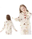 Yunxiangyi Girls' Autumn Pajamas, Class A Antibacterial Pure Cotton, Star Party Dog Pajama Set, Size 12