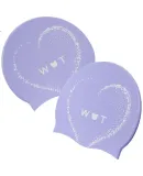 WATERTIME / Shuichuan Swimming Cap for Women, Ear Protection, Silicone, Chlorine-Resistant, Long Hair, Fashionable Large Size, Non-Binding Swim Cap, Purple Mood