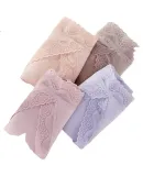LangSha LangSha Mujeres de Algodón Puro Medias de Ascendente Borde de Gasa Tangas de Algodón Mujeres 4-Pack
