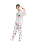Jiusuiban Children's Pajamas for Girls, Autumn And Winter Class A High-Elastic Cotton Thin Home Wear Set, Cartoon Loose Pajama Pants for Older Childre
