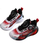 Warrior Campus Children's Basketball Shoes, New Year's Big Kids' Rotary Buckle Running Shoes, WZ-B778T, Red-Black Size 37