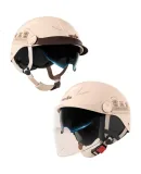 Yongjiu 3C Certified Electric Vehicle Helmet, Winter Warmth, Summer Sun Protection, Half Helmet for Women And Men, Motorcycle All-Season Universal Breathable Safety Helmet with Double Visor C05 Light Luxury Black Capybara
