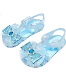 Disney Girls' Summer Closed-Toe Sandals, Outdoor Crystal Jelly Shoes F5712T, Blue, Size 27